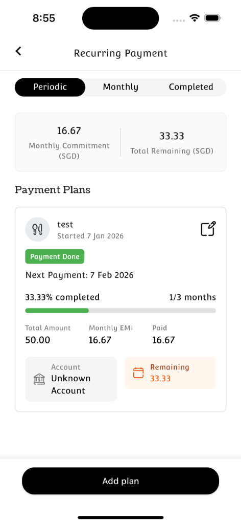 Recurring Payments Interface